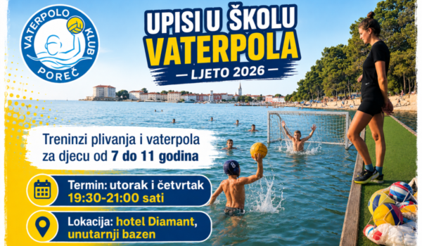 Vaterpolo klub Poreč poziva djecu na treninge plivanja i vaterpola
