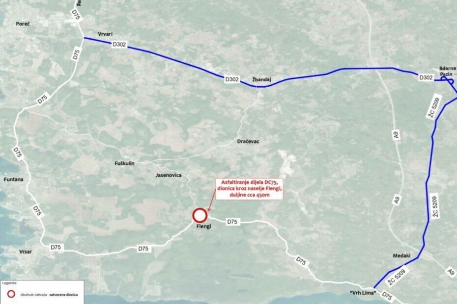 Privremena regulacija prometa u Flengima