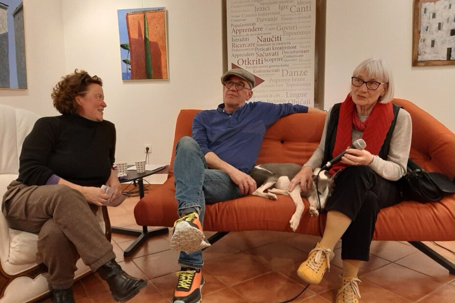 Ivona Orlić, Mirjana Matić i Đanino Božić u Centru za nematerijalnu kulturu Istre u Pićnu
