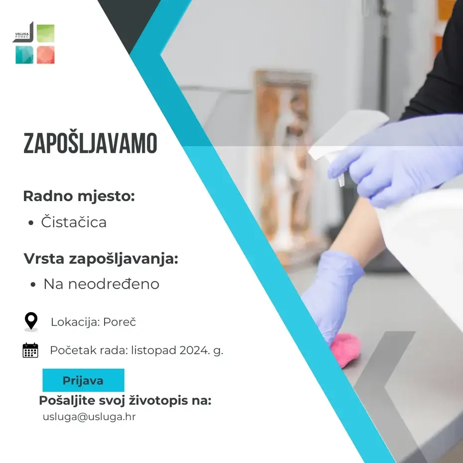 Usluga Poreč zapošljava čistačice