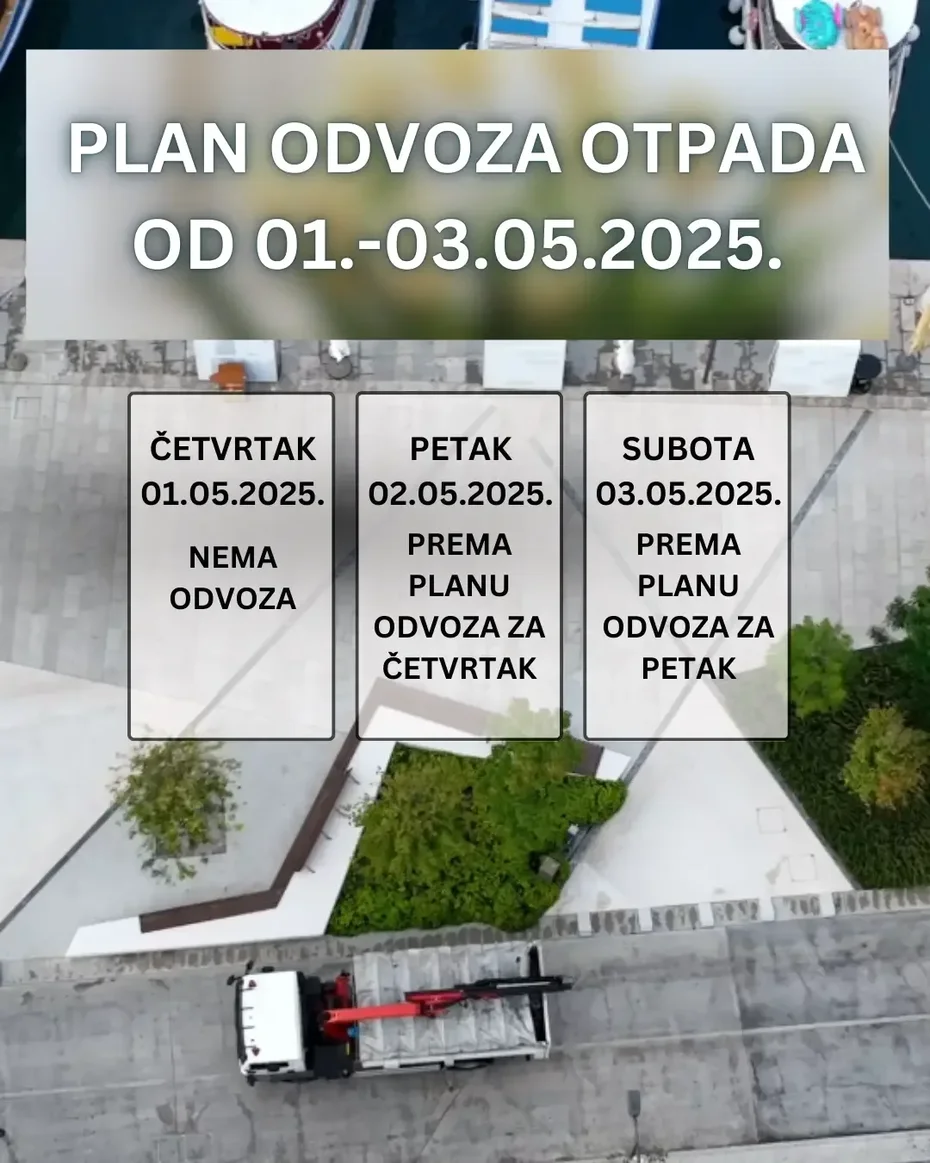 Plan odvoza otpada od 1. do 3. svibnja