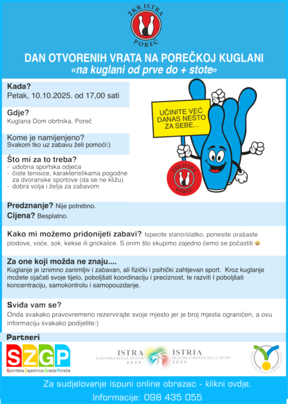 Dan otvorenih vrata na porečkoj kuglani