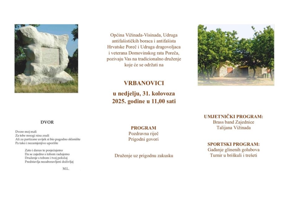 Poziv na druženje na Vrbanovici