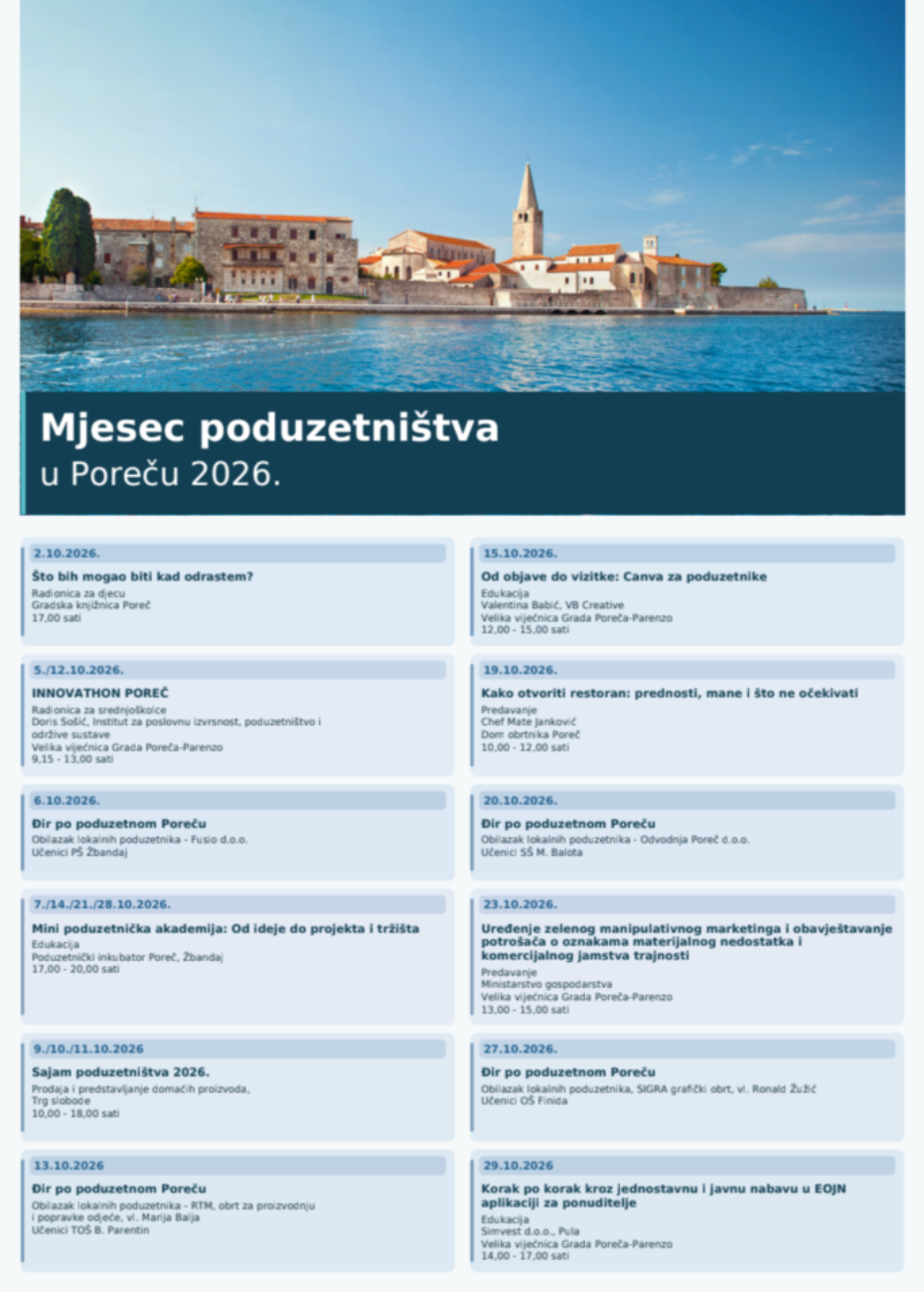 Mjesec poduzetništva u Poreču 2026.